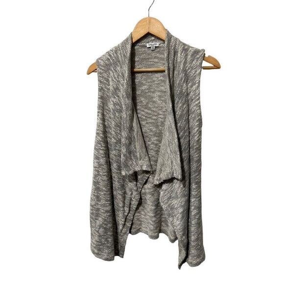 Splendid Chalet Mixed Media Sleeveless Cardigan Heather Natural Gray Size small - Picture 4 of 9